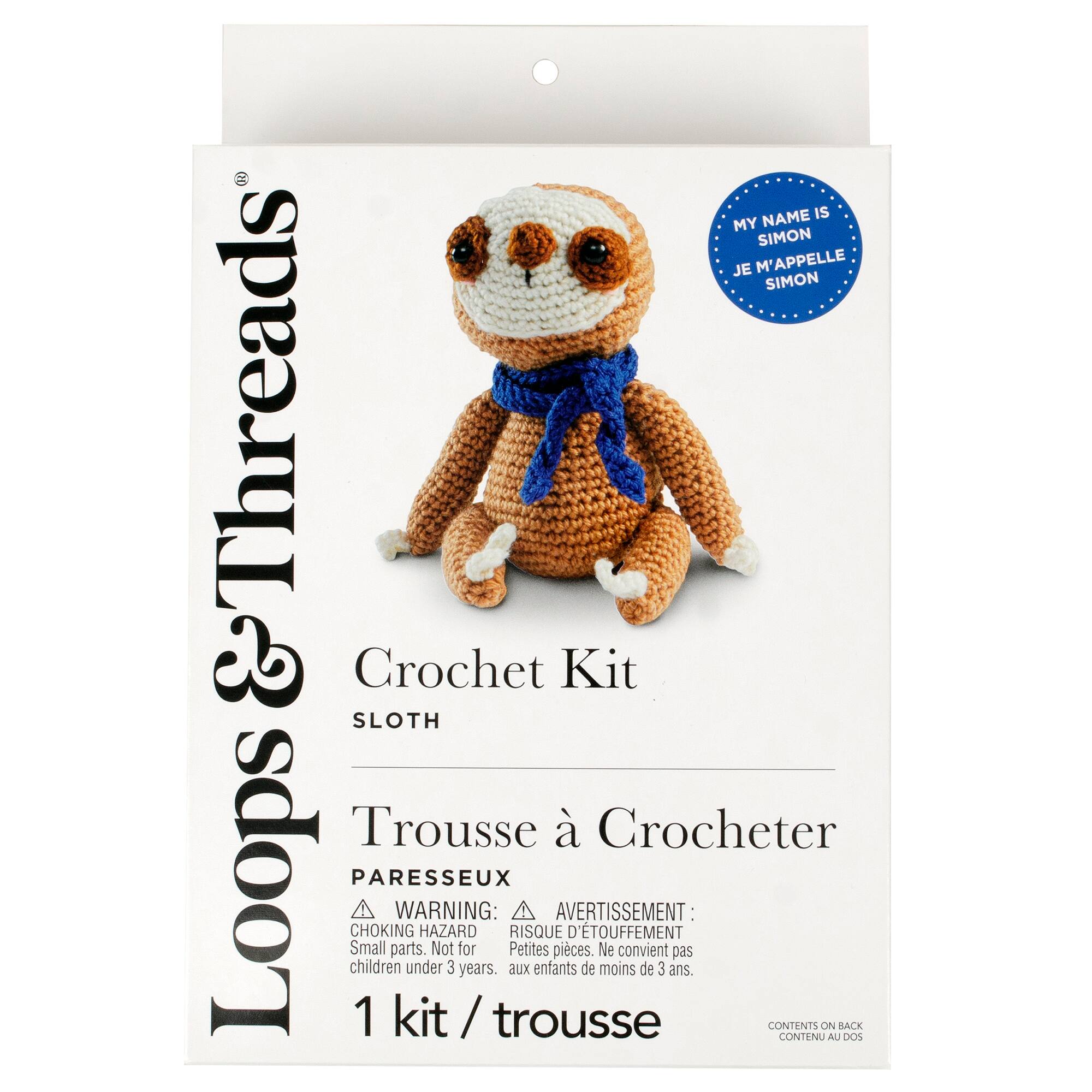 Intermediate Sloth Amigurumi Crochet Kit by Loops & Threads®